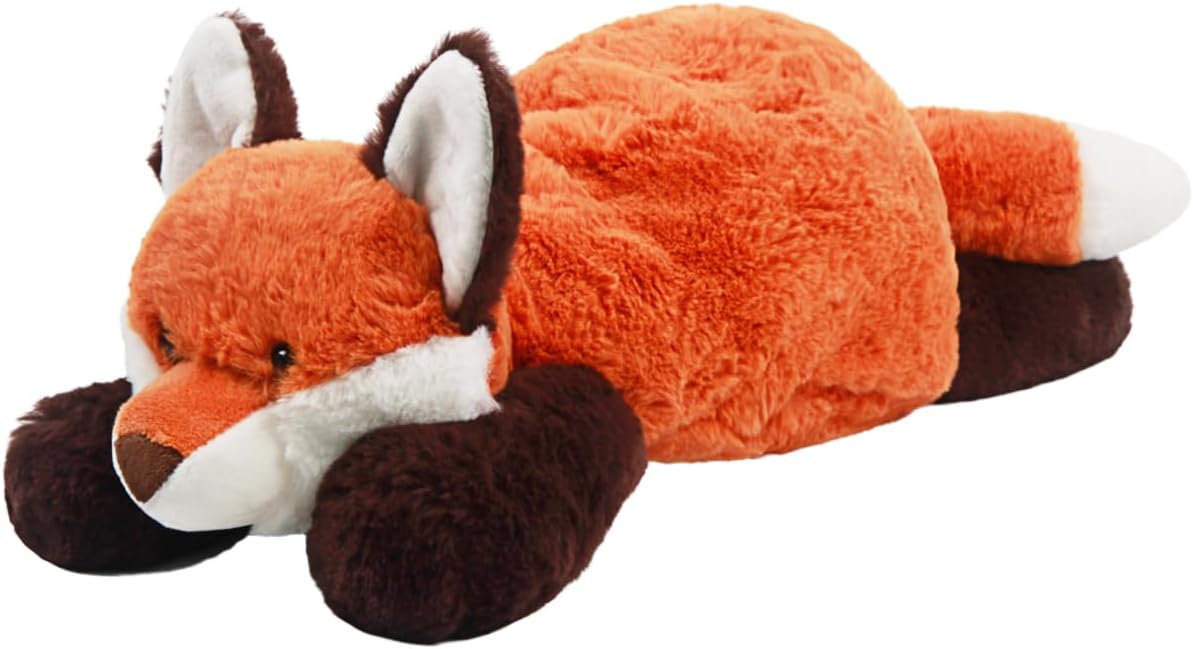 Soft Red Fox Stuffed Animals:18in Fox Plush Cute Cuddly Body Pillow Hug Sleeping Fluffy Wild Animal Toys Bed Decor Plushie Doll Friends Family Member