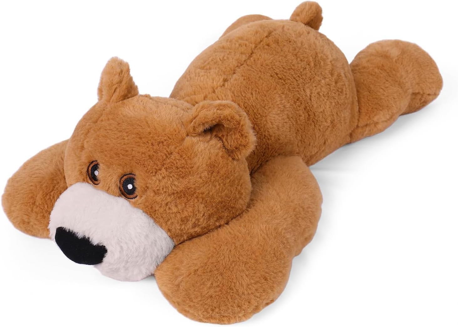 5 lb Weighted Animal Plush, 24in Brown Bear Plushie Toy Dolls Pillows (Bear)