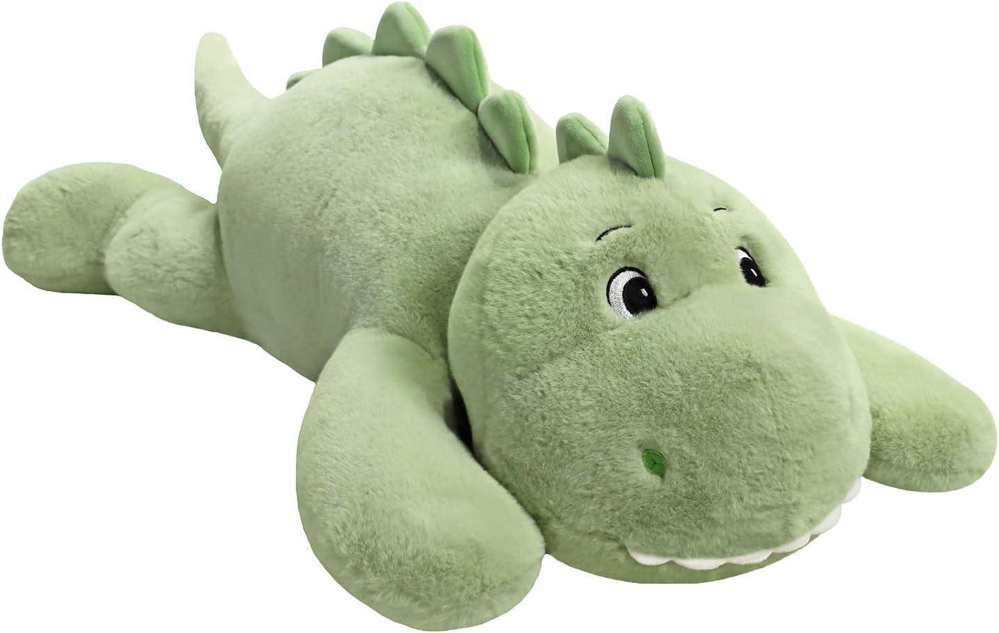 31 inch 5 lbs Dinosaur Weighted Stuffed Animals, Large Weighted Plush Animal, Cute Plush Toy Pillow, Soft Dino Plushie Gifts for Adults, Kids, Boys and Girls (Green)