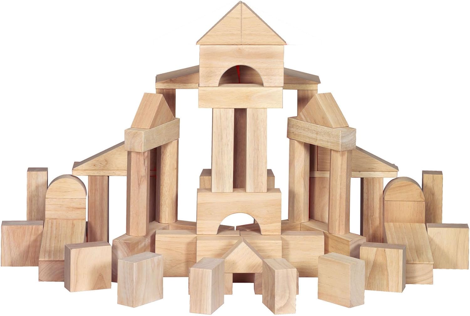 Standard Unit Solid-Wood Building Blocks With Wooden Storage Tray (60 pcs)