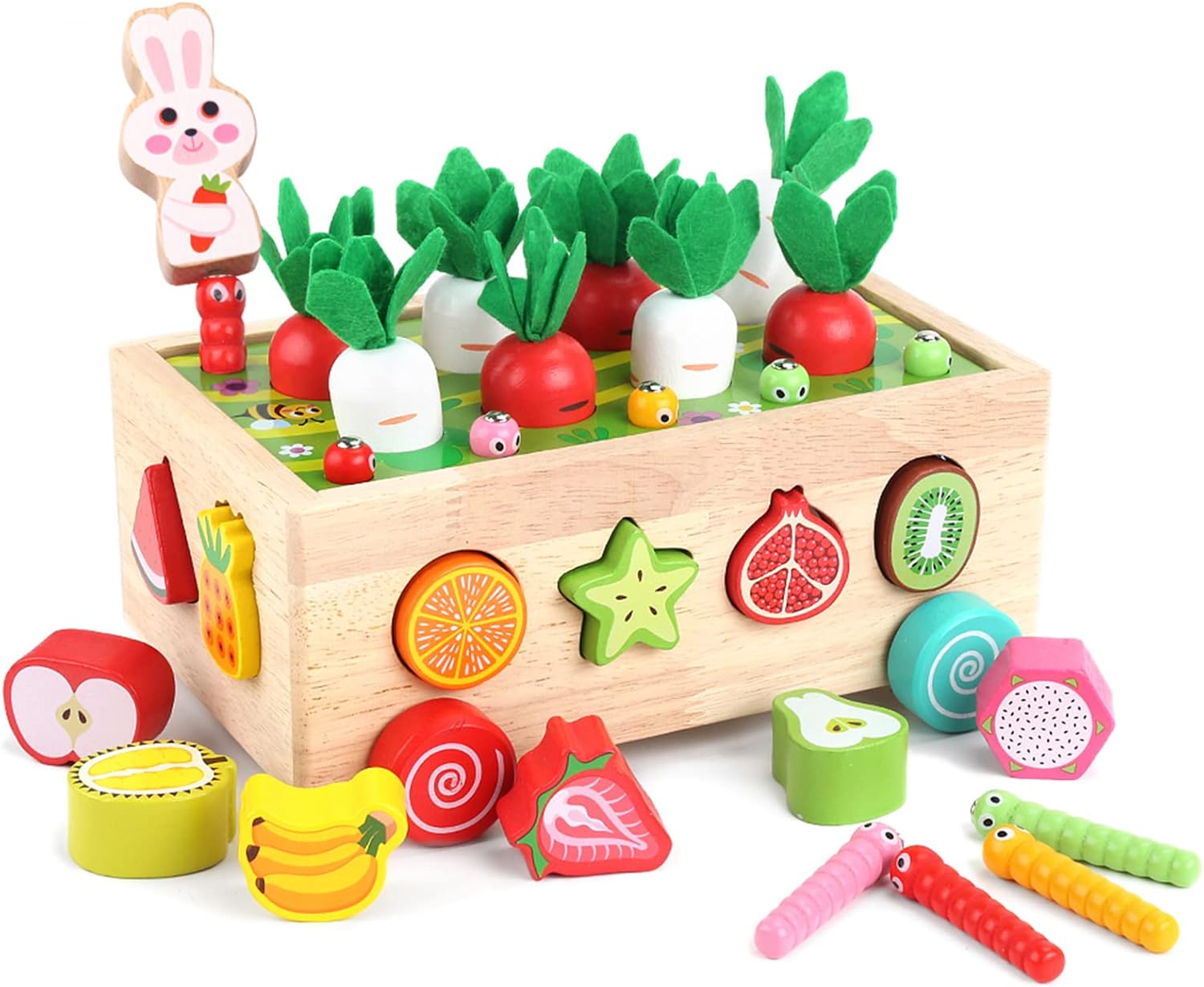 Toddlers  Wooden Educational Toys for Baby Boys Girls Age 1 2 3 Year Old, Shape Sorting Toys 1st One First Birthday Girl Gifts for Kids 1-3, Wood Preschool Learning Fine Motor Skills Game
