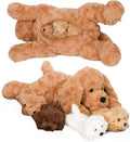 Dog Stuffed Animals for Girls Ages 3 and Up - Plush Labradoodle Dog Pillow with 4 Surprise Puppies Inside - Soft Puppy Toys for Kids - Cute Dogs Plush Set for Imaginative Play