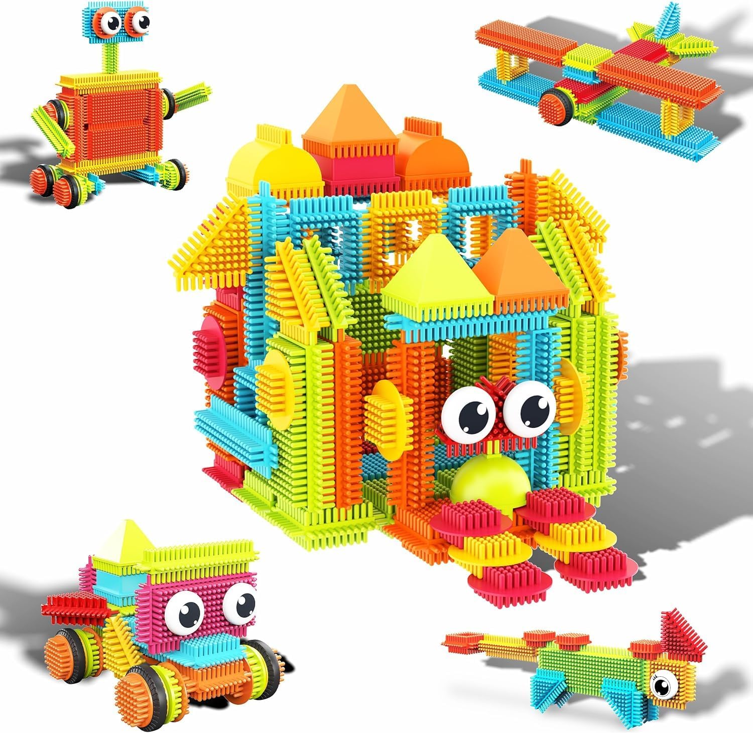 120pcs Hedgehog Interlocking Building Blocks Tiles Construction Toy Set Learning Playset STEAM Development Preschool Kindergarten Toy for Kids Age3+ 0
