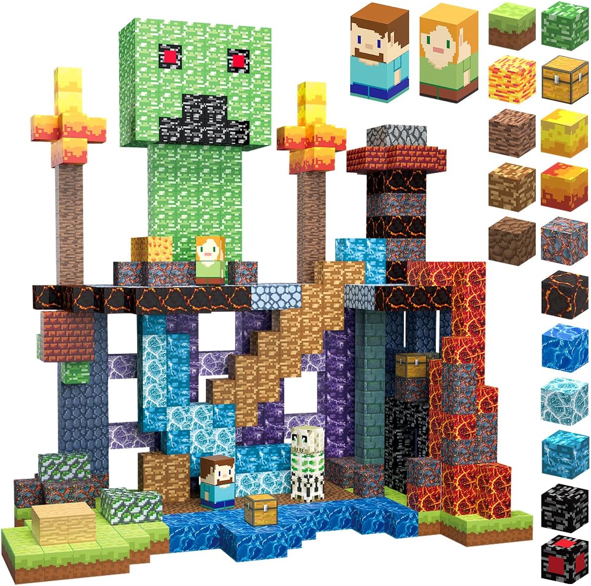 160 PCS Magnetic Blocks Building Toys, Build 3D Magnetic Building Blocks Set for Kids Ages 3+, Magnet Blocks  Sensory Educational Christmas Birthday Gifts Construction Toys