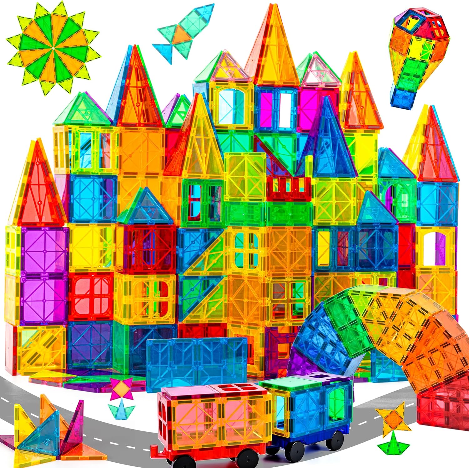 120Pcs Magnetic Tiles Magnetic 3D Building Blocks Set Educational Construction Toys for 3+ Year Kids with Stronger Magnets, Educational Toys, Recreational, Conventional