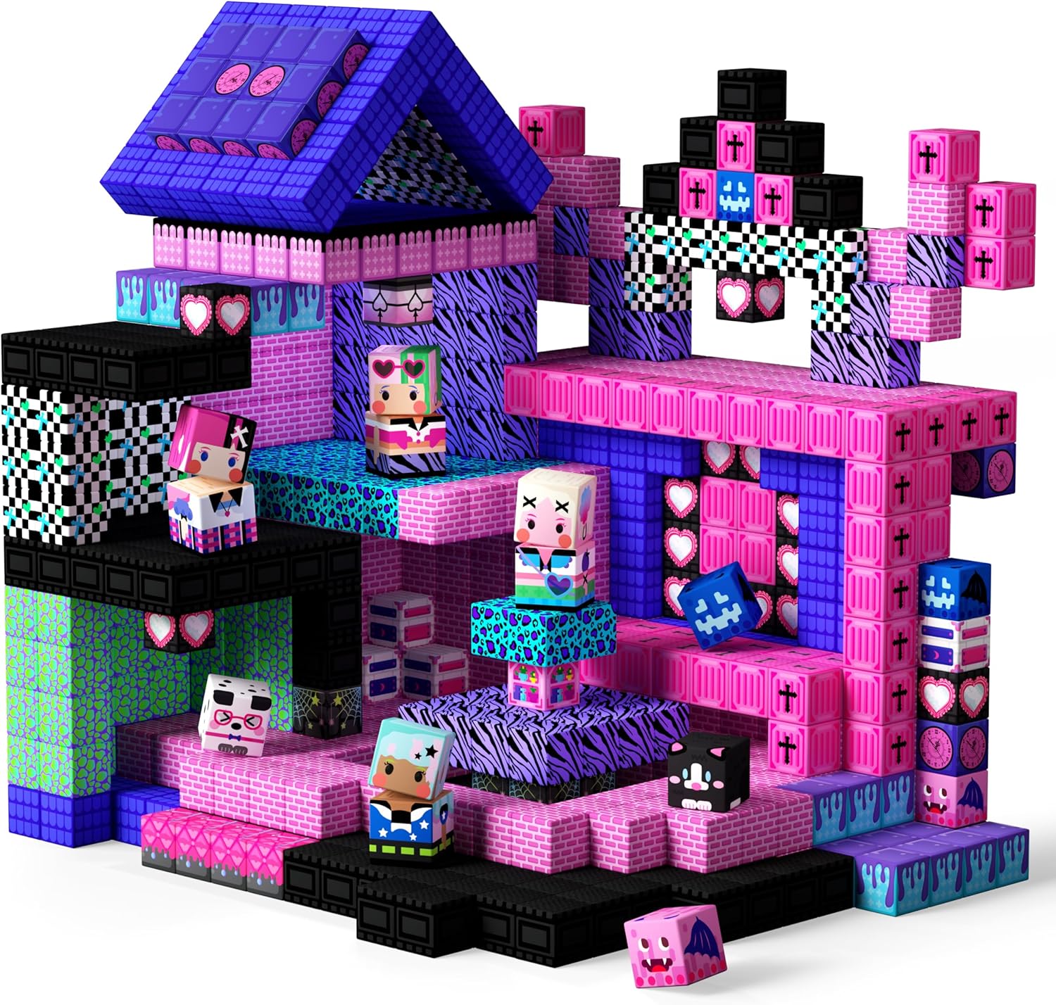 100PCS Magnetic Blocks for Girls,  with Magnet Building Toys Set, Princess Sensory Gift for Boys Girls Birthday (1 inch)