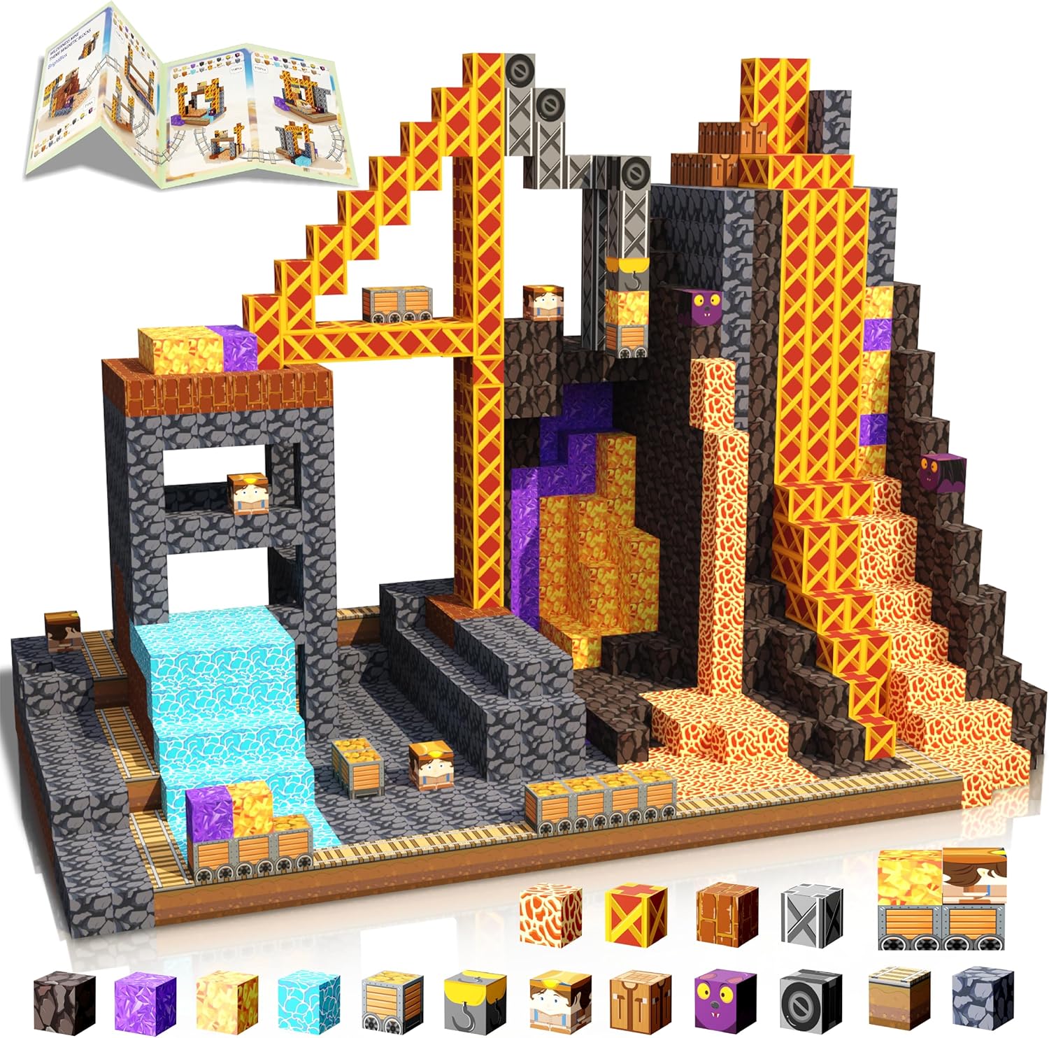Magnetic Blocks, 120 PCS Magnetic Building Blocks Magnet Cube for Boys & Girls,   Sensory Toys Christmas Birthday Gifts for Kids Age 3 4 5 6 7 8 9 10
